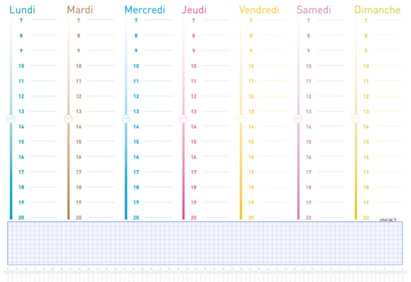 EMPLOI DU TEMPS EFFAÇABLE /FEUTRE & CLIP